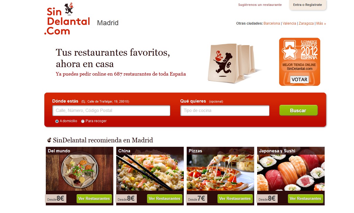 Sindelantal.com, más de 600 restaurantes en casa