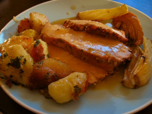 Lomo de cerdo con salsa de zanahoria picante