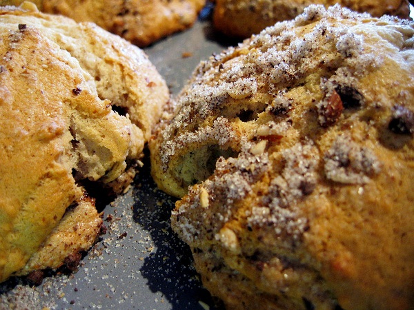 Muffins planos con costra de galleta